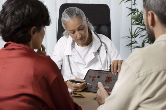 preguntas-mas-buscadas-de-fertilidad-en-google-pareja-asistiendo-a-un-diagnostico-de-fertilidad-con-especialista-en-reproduccion-asistida